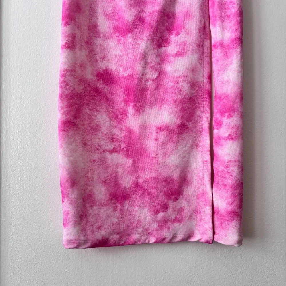 Frankie's Bikinis Stacey Terry Maxi Skirt Distorted Pink Dye